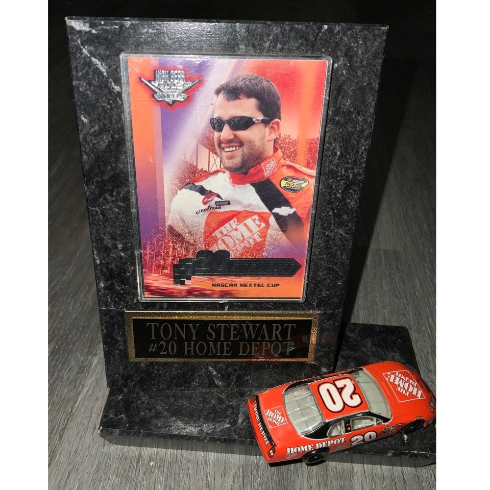 Tony Stewart #20 Home Depot Car + Card Plaque Stand Up Display - Picture 2 of 4